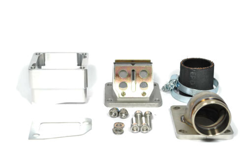 MRP Membranansaugstutzen Largeframe, "Shorty", kurze Einlassdichtfläche, 38mm, mit RD350 Membran und Vergasergummi
