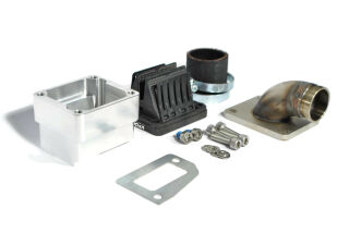 MRP Membranansaugstutzen Largeframe "Shorty", kurze Einlassdichtfläche, 38mm, mit VForce4 und Vergasergummi